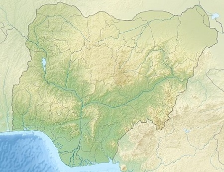 Nigeria domborzati térképe